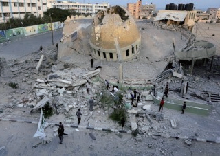 ▲ 이스라엘 폭격으로 폐허가 된 팔레스타인 지역 건물